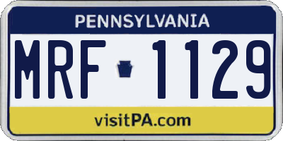 PA license plate MRF1129