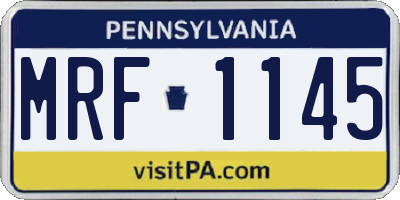 PA license plate MRF1145
