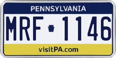 PA license plate MRF1146