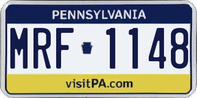 PA license plate MRF1148