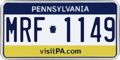 PA license plate MRF1149