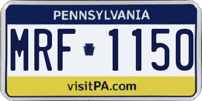 PA license plate MRF1150