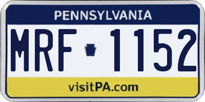 PA license plate MRF1152