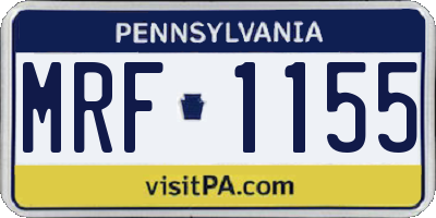 PA license plate MRF1155