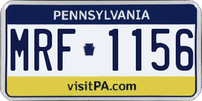 PA license plate MRF1156
