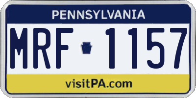 PA license plate MRF1157
