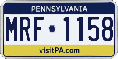 PA license plate MRF1158