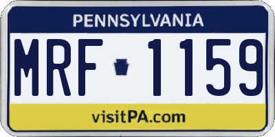 PA license plate MRF1159