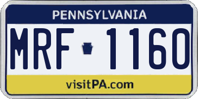 PA license plate MRF1160