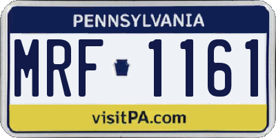 PA license plate MRF1161