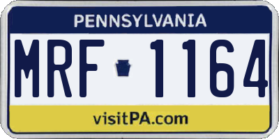 PA license plate MRF1164