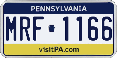 PA license plate MRF1166
