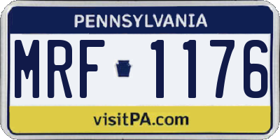 PA license plate MRF1176