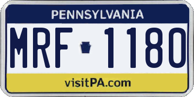PA license plate MRF1180