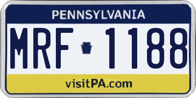 PA license plate MRF1188