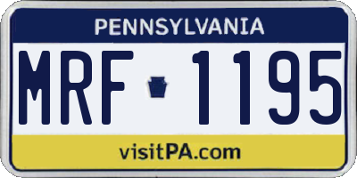 PA license plate MRF1195