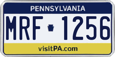 PA license plate MRF1256
