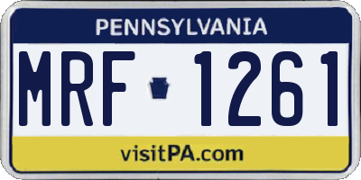 PA license plate MRF1261