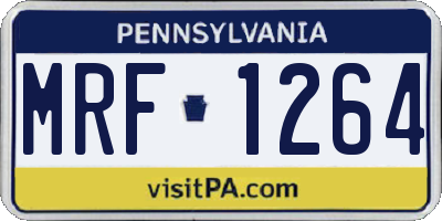 PA license plate MRF1264