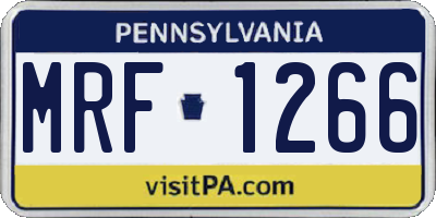 PA license plate MRF1266
