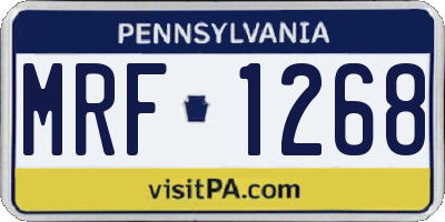 PA license plate MRF1268