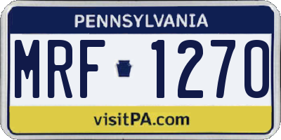 PA license plate MRF1270