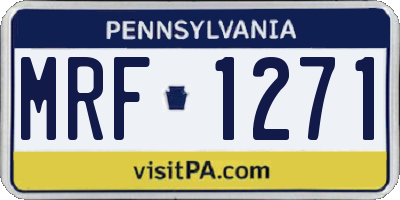 PA license plate MRF1271