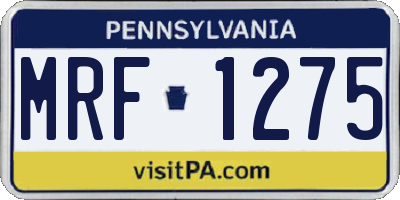 PA license plate MRF1275