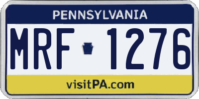 PA license plate MRF1276
