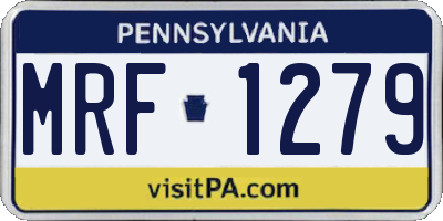 PA license plate MRF1279