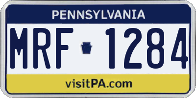 PA license plate MRF1284
