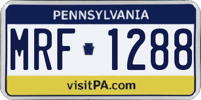 PA license plate MRF1288