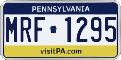 PA license plate MRF1295