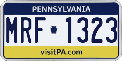 PA license plate MRF1323
