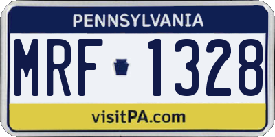 PA license plate MRF1328