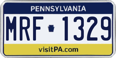 PA license plate MRF1329