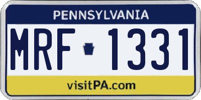 PA license plate MRF1331