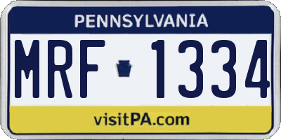 PA license plate MRF1334