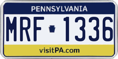 PA license plate MRF1336