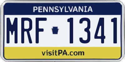 PA license plate MRF1341