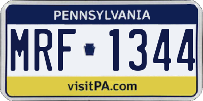 PA license plate MRF1344
