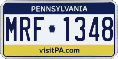 PA license plate MRF1348