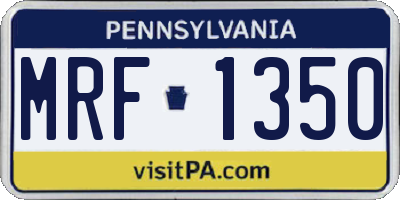 PA license plate MRF1350
