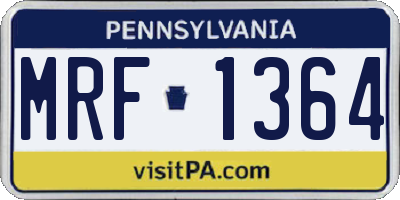 PA license plate MRF1364