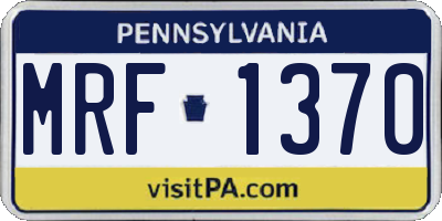 PA license plate MRF1370