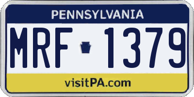 PA license plate MRF1379