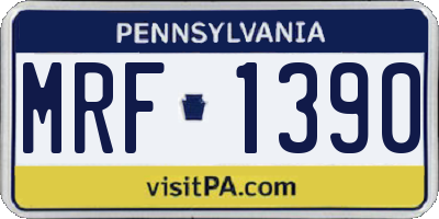 PA license plate MRF1390