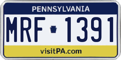 PA license plate MRF1391