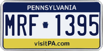 PA license plate MRF1395