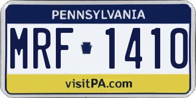 PA license plate MRF1410